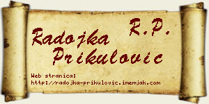 Radojka Prikulović vizit kartica